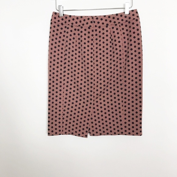 Loft tan skirt with black polka dots stretch size6 - Picture 5 of 8